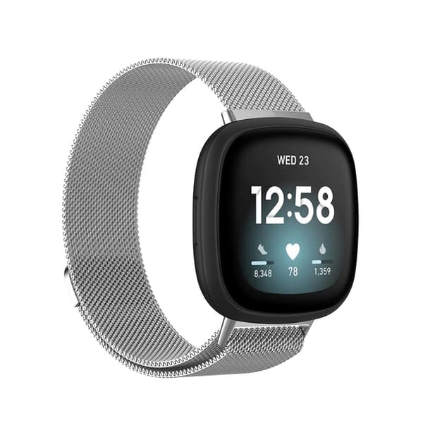 Rem Meshlænke Fitbit Versa 3 / Sense Silver - Large