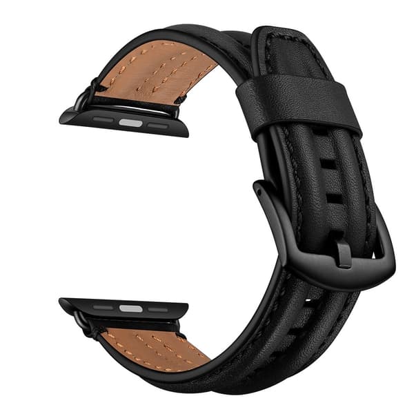 Apple Watch Ultra/Ultra 2 49mm etc Klockarmband i Läder - Svart