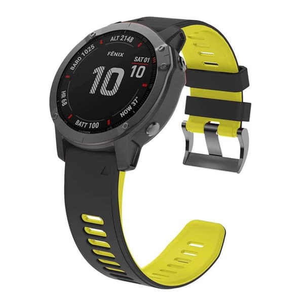 Twin Sport Armbånd Garmin Fenix 6X - Sort/gul