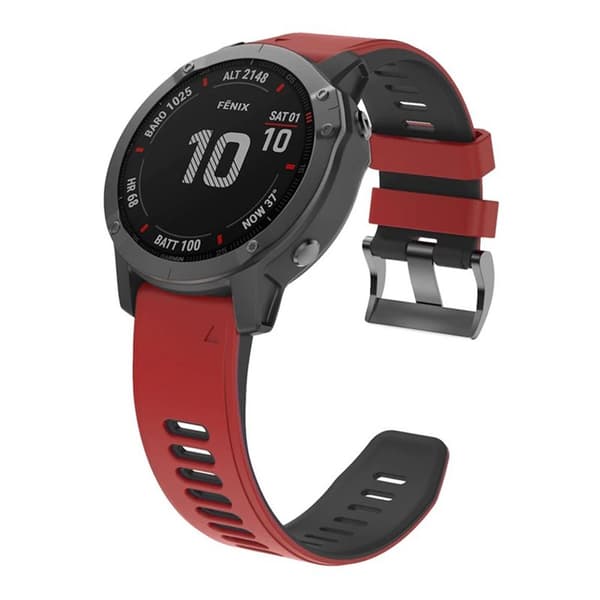 Twin Sport Armbånd Garmin Fenix 6X Pro - Rød/sort