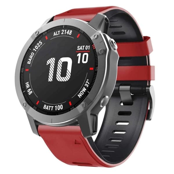 Twin Sport Armbånd Garmin Fenix 6X Pro - Rød/sort