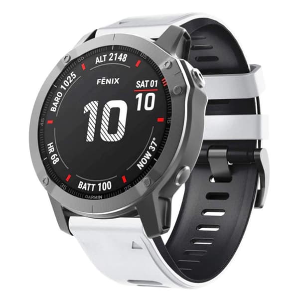 Twin Sport Armband Garmin Fenix 6X Pro - Vit/svart