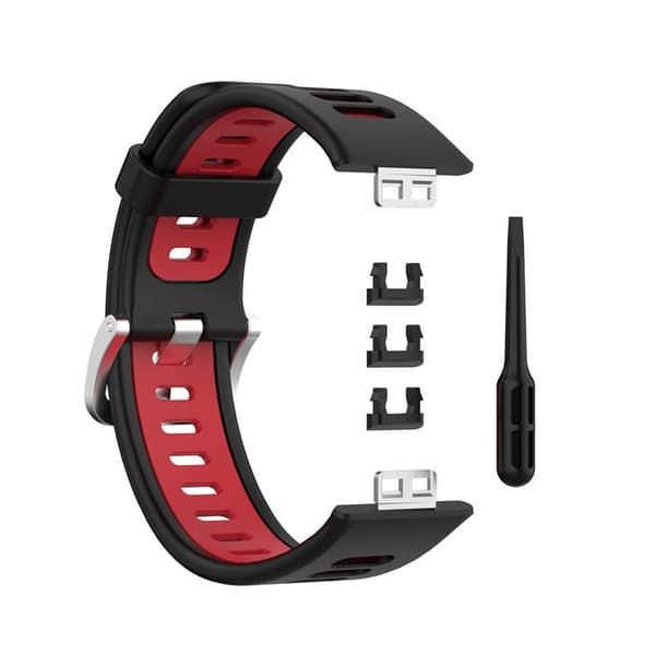 Twin Sport Armband Huawei Watch Fit - Svart/röd