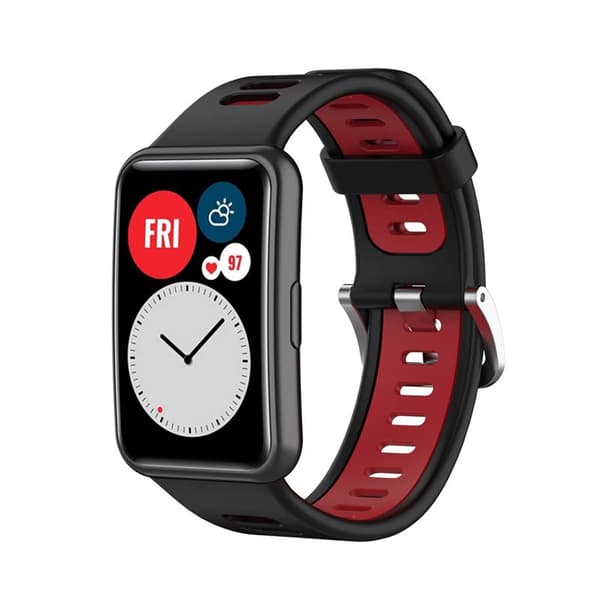 Twin Sport Armband Huawei Watch Fit - Svart/röd