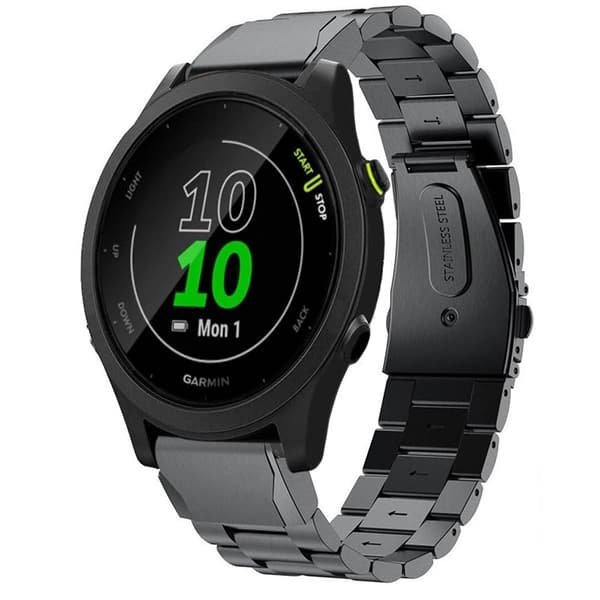 Rustfrit stål armbånd Garmin Forerunner 55 - Sort