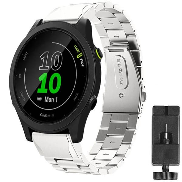 Rannekoru ruostumatonta terästä Garmin Forerunner 55 - Hopea