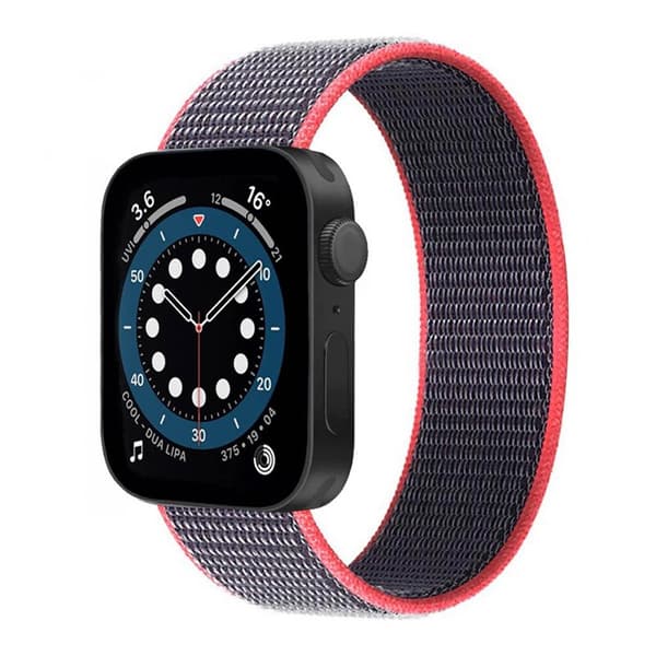 Nylon Armbånd Apple Watch 7 (45mm) -Electic Pink