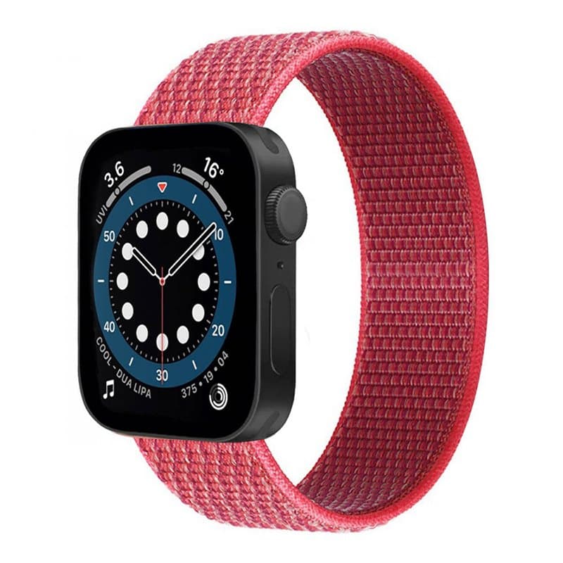 Nylon Armband Apple Watch 7 (45mm) -Hibiskus