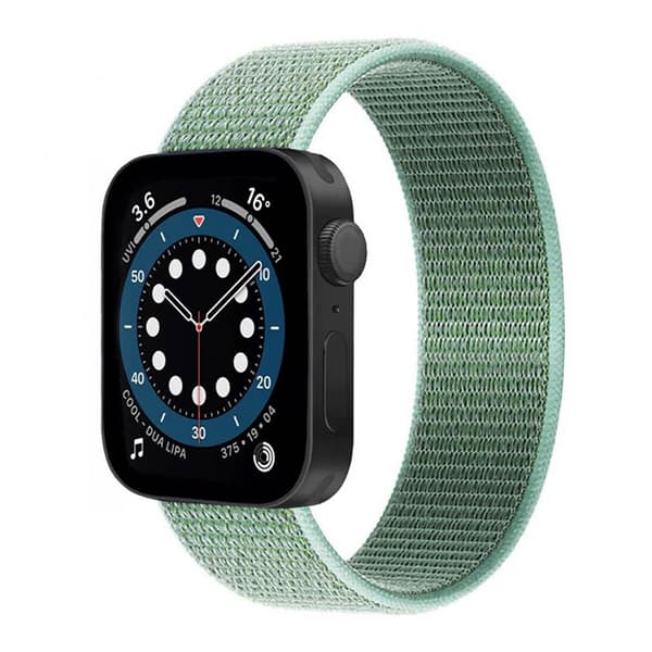 Nylon Armband Apple Watch 7 (45mm) -Marine Green