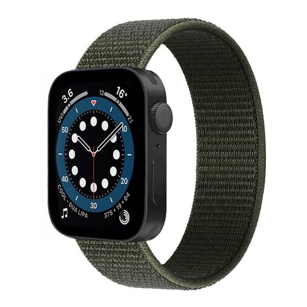 Nylon Armbånd Apple Watch 7 (45mm) -Military Khaki