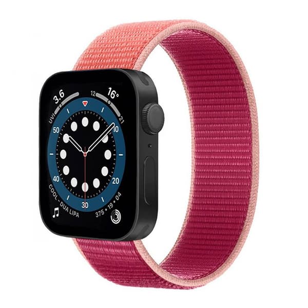 Nylon Armbånd Apple Watch 7 (45mm) -Pomegranate