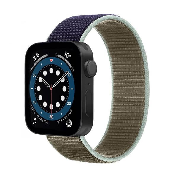 Nylonrannekoru Apple Watch 7 (41mm) -Khaki Blue