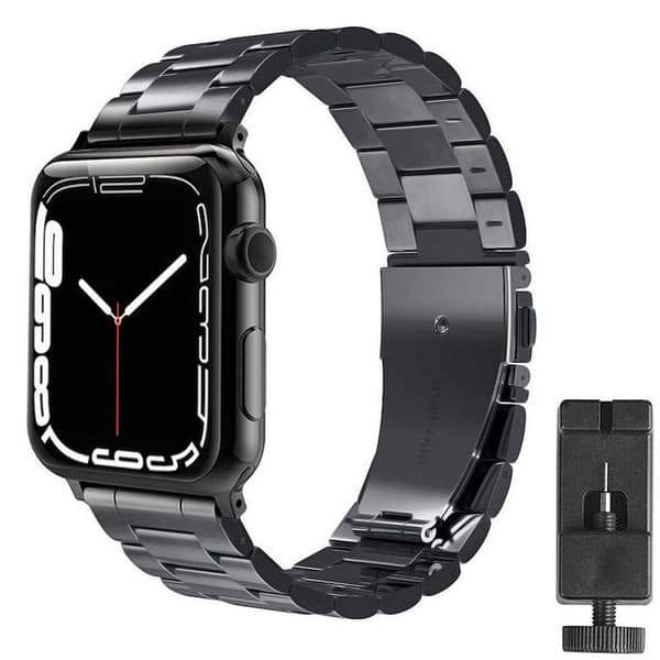 Armband rostfritt stål Apple Watch 7 (41mm) - Svart