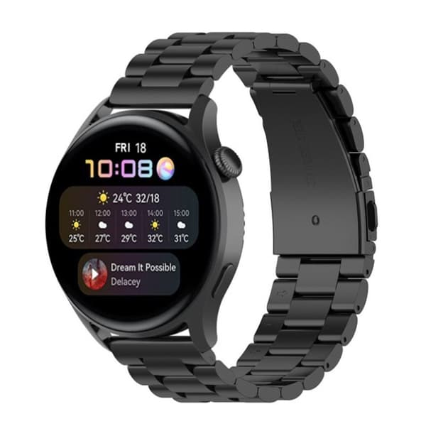 Armbånd Rustfritt stål Huawei Watch 3 Pro - Svart
