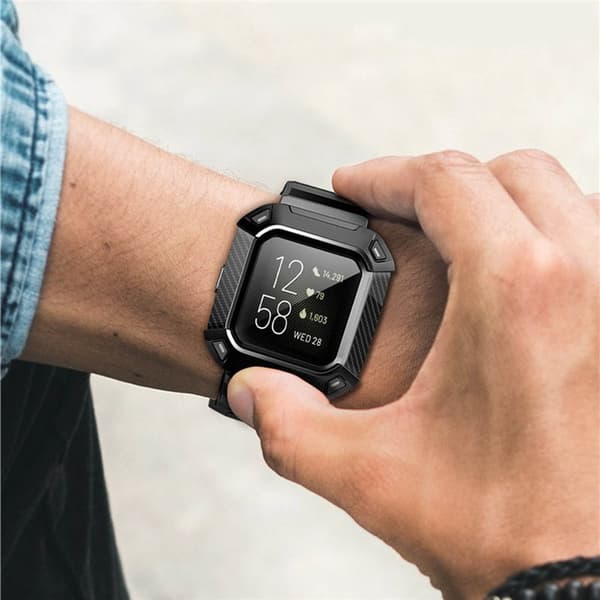 SUPCASE UB Pro ranneke Fitbit Sense - Musta