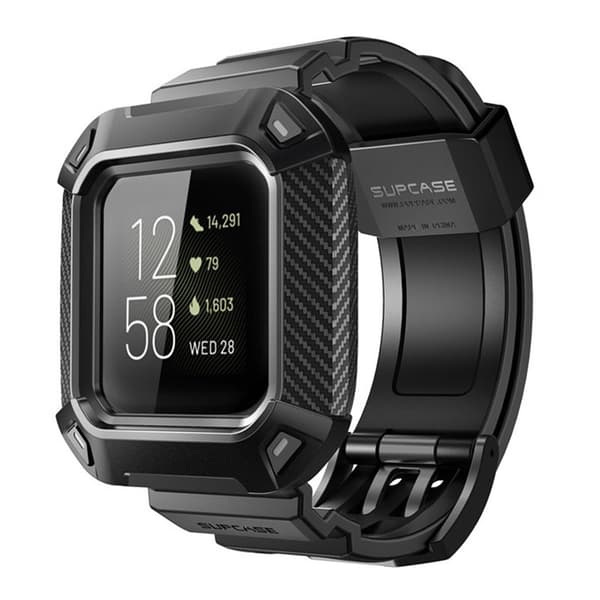 SUPCASE UB Pro ranneke Fitbit Sense - Musta