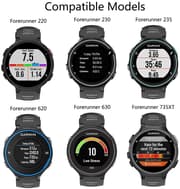 Garmin Forerunner 220/230/235/620/630 / 735XT ranneke silikoni musta