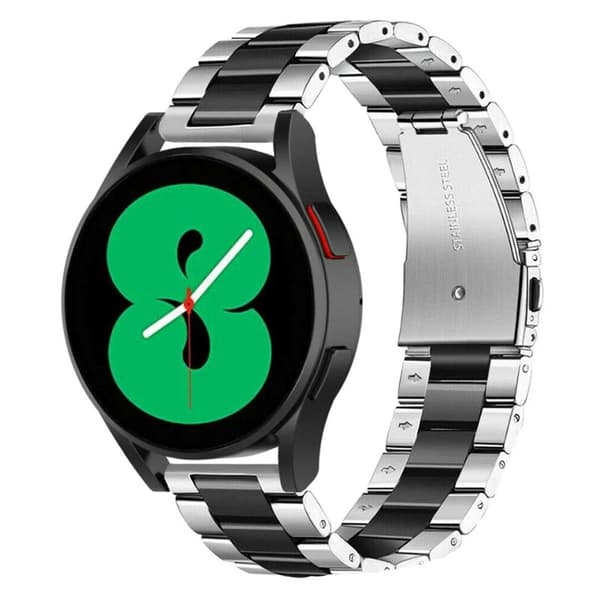Armbånd Rustfrit stål Samsung Galaxy Watch 4 (44mm) - Sølv/sort