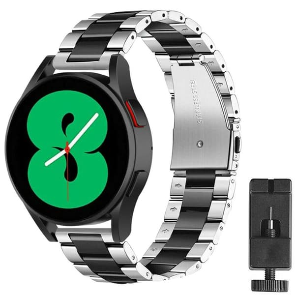 Armbånd Rustfrit stål Samsung Galaxy Watch 4 (44mm) - Sølv/sort