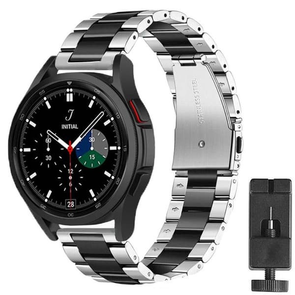 Armband rostfritt stål Samsung Galaxy Watch 4 Classic (42mm) - Silver/Svart