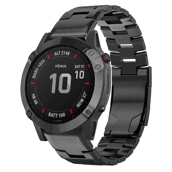 Armbånd titan Garmin Fenix 6X Pro Pro - Svart