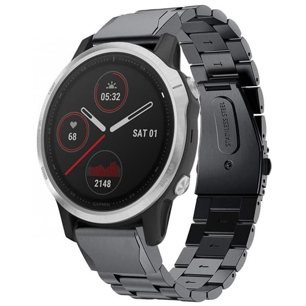 Armbånd titan Garmin Fenix 6S Pro - Svart