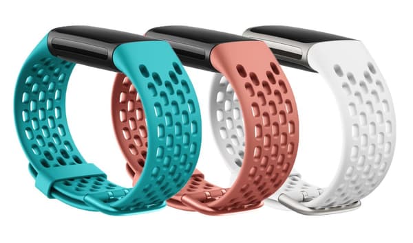 INF Reimer til Fitbit Charge 5 i silikon 3-pakning turkis / korall / hvit