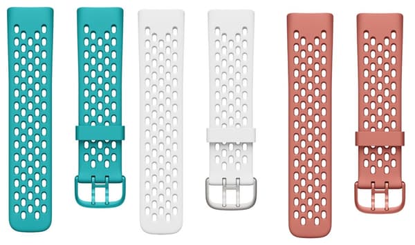 INF Reimer til Fitbit Charge 5 i silikon 3-pakning turkis / korall / hvit