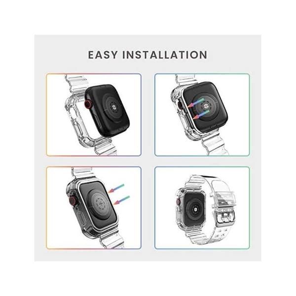 Apple Watch 42/44/45mm Stöttåligt & Genomskinligt Armband