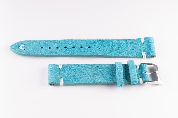 Klockarmband av turkos mocka / läder