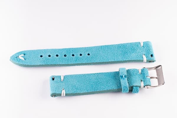Klockarmband av turkos mocka / läder