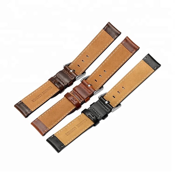 Klassiskt klockarmband av svart läder