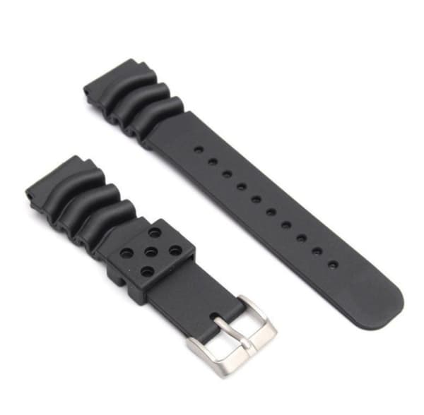 Wave Vent klockarmband av gummi Svart 20mm