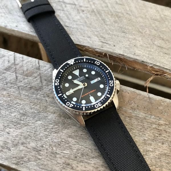 Svart sailcloth klockarmband