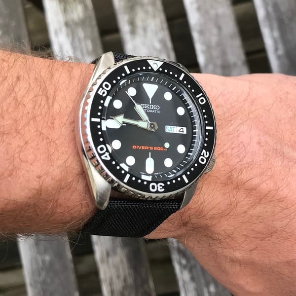 Svart sailcloth klockarmband