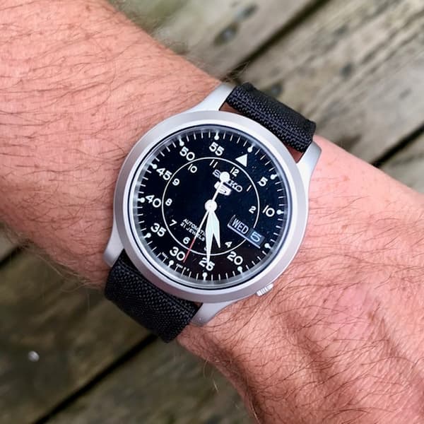 Svart sailcloth klockarmband