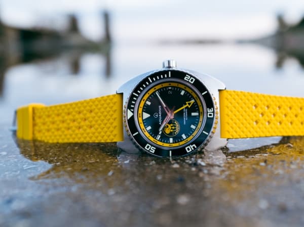 Honeycomb klockarmband av gult FKM gummi