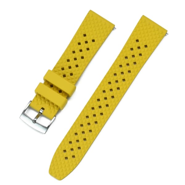 Honeycomb klockarmband av gult FKM gummi Gul 18mm