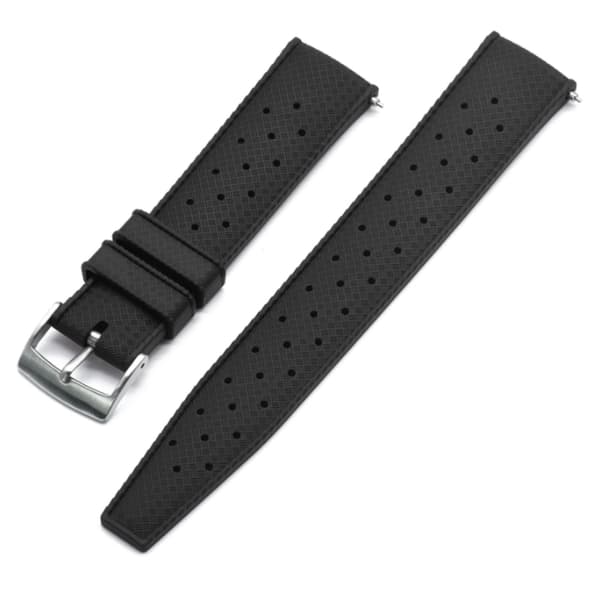Tropical klockarmband av svart gummi Sort 22mm
