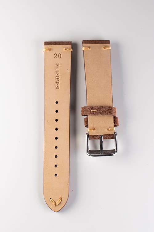 Premium klockarmband av mörkbrun mocka