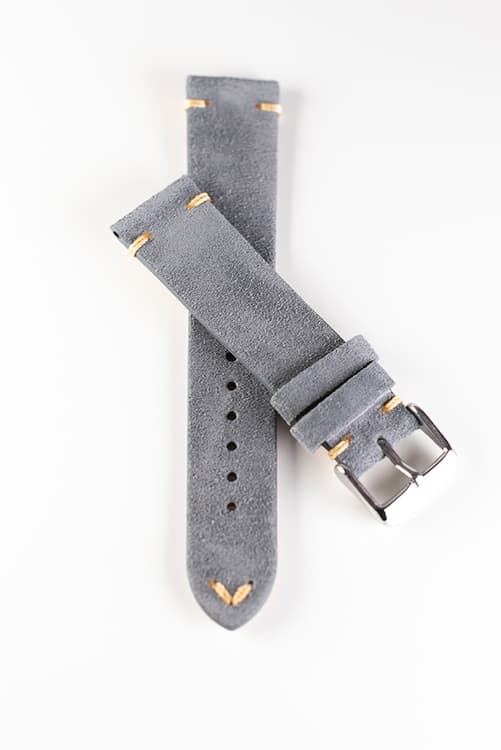 Premium klockarmband av grå mocka Harmaa 22mm