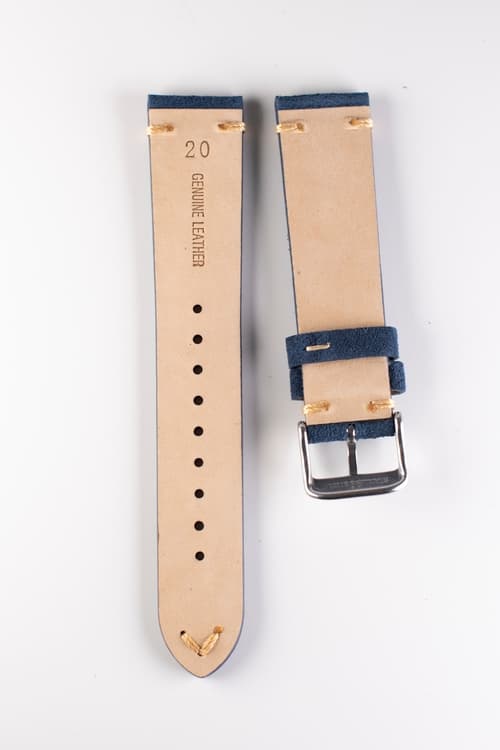 Premium klockarmband av blå mocka