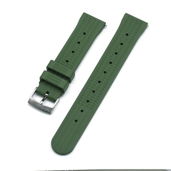 Waffle klockarmband av grönt FKM gummi