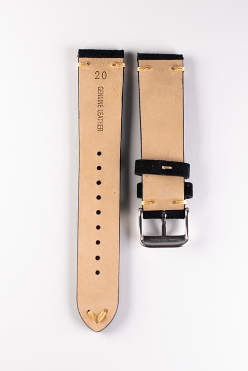 Premium klockarmband av svart mocka