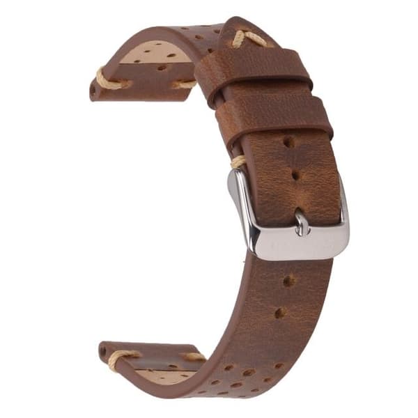 Racing klockarmband av brunt läder