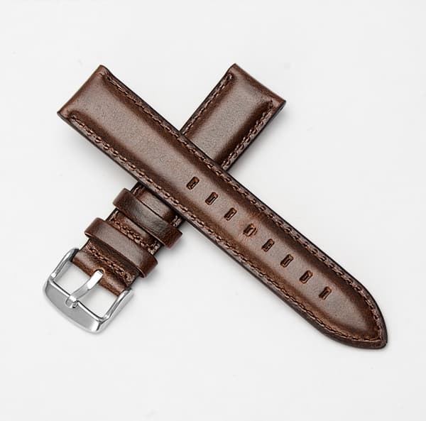 Klockarmband av mörkbrunt läder