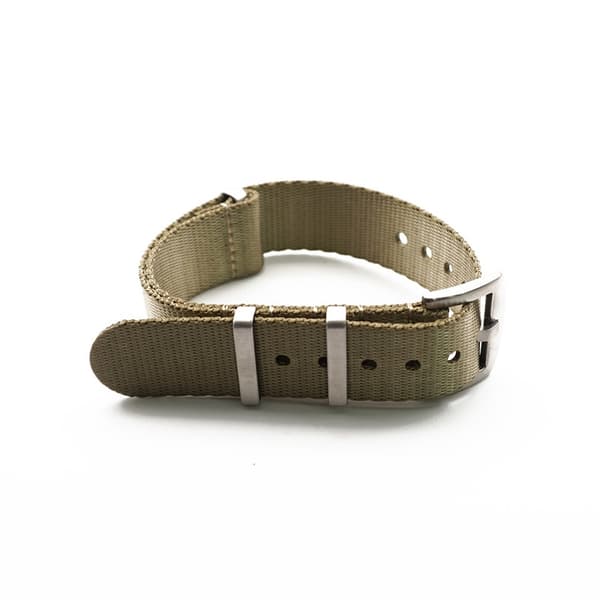 Seatbelt nato khaki  / guld Khaki 22mm