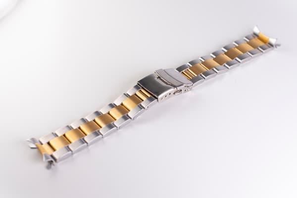 Oysterlänk med dubbellås twotone Silver 22mm