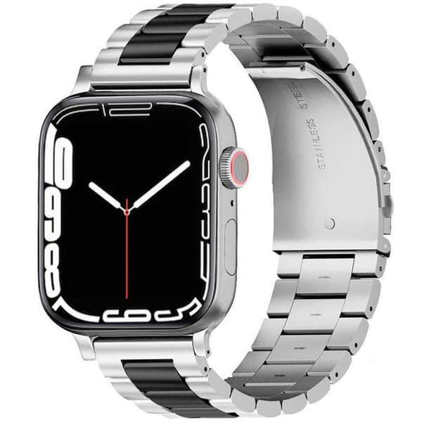 Armband rostfritt stål Apple Watch 7 (45mm) - Silver/Svart