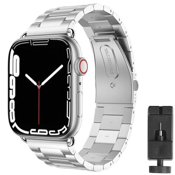 Armband rostfritt stål Apple Watch 7 (45mm) - Silver
